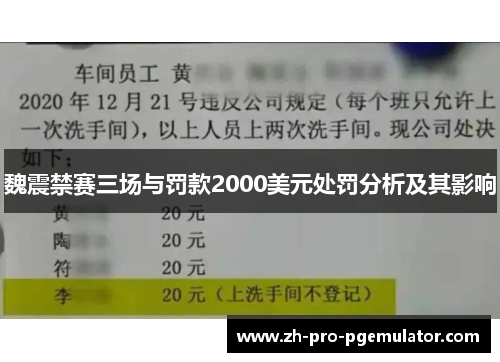 魏震禁赛三场与罚款2000美元处罚分析及其影响